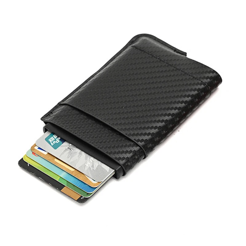 

Умный алюминиевый кошелек с RFID-защитой и кожаным карманом, чехол для банковских и кредитных карт, тонкий автоматический съемный мини-держат...