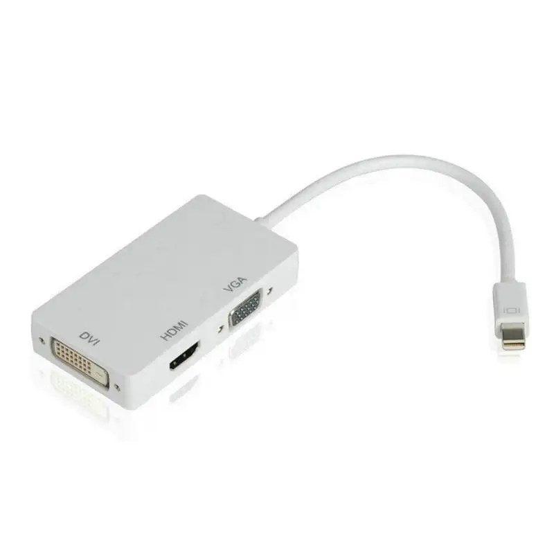 Переходник 3 в 1 Thunderbolt Mini DP-HDMI VGA DVI 4K 1080P DP Кабель-адаптер для MacBook Pro Air DisplayPort