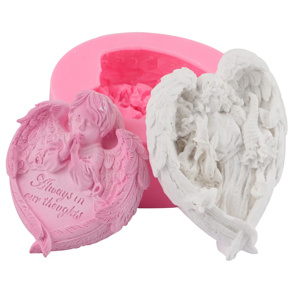 

3D формы, силиконовая форма для торта в форме ангела, форма для украшения автомобиля «сделай сам» из гипса