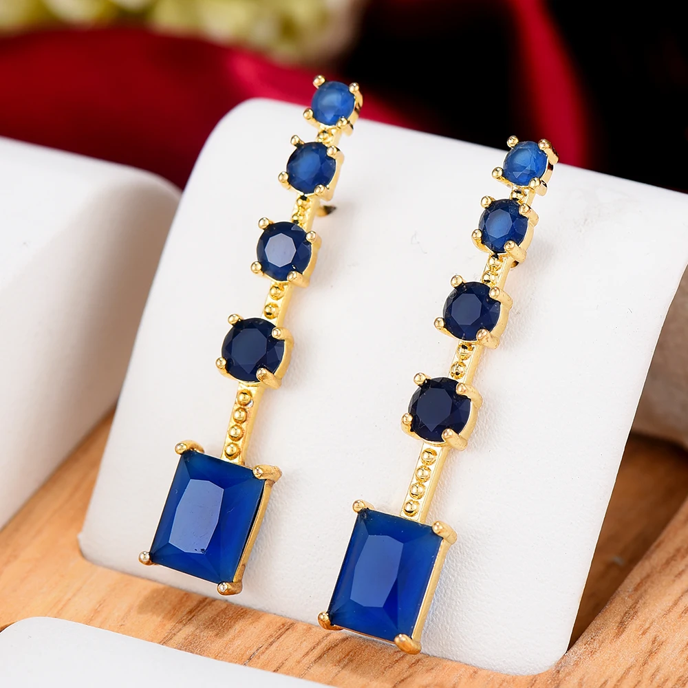 

SisCathy 2022 Elegant Luxury Cubic Zirconia Square Earrings Women Korean Fashion Hanging Earring Party Prom Jewelry Accessory