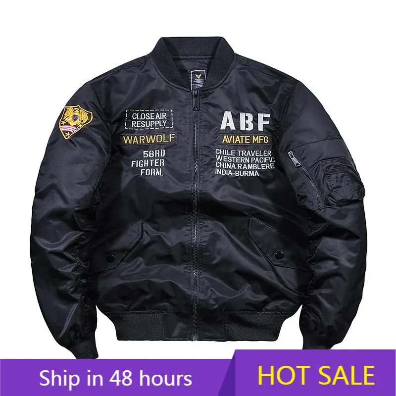 

New Air Force Bomber Jacket Men's Embroidered Baseball Uniform Spring and Autumn Plus-size Coat