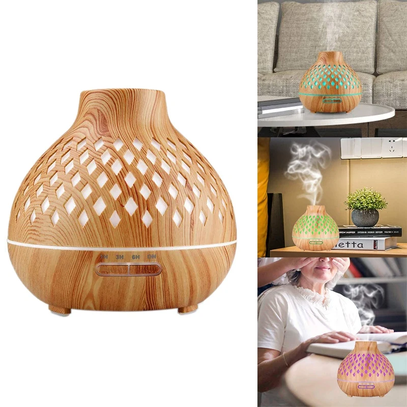 

Диффузор эфирного масла, автоматическое отключение без воды, дистанционное управление, 4 настройки таймера, 7-цветные светодиодные лампы