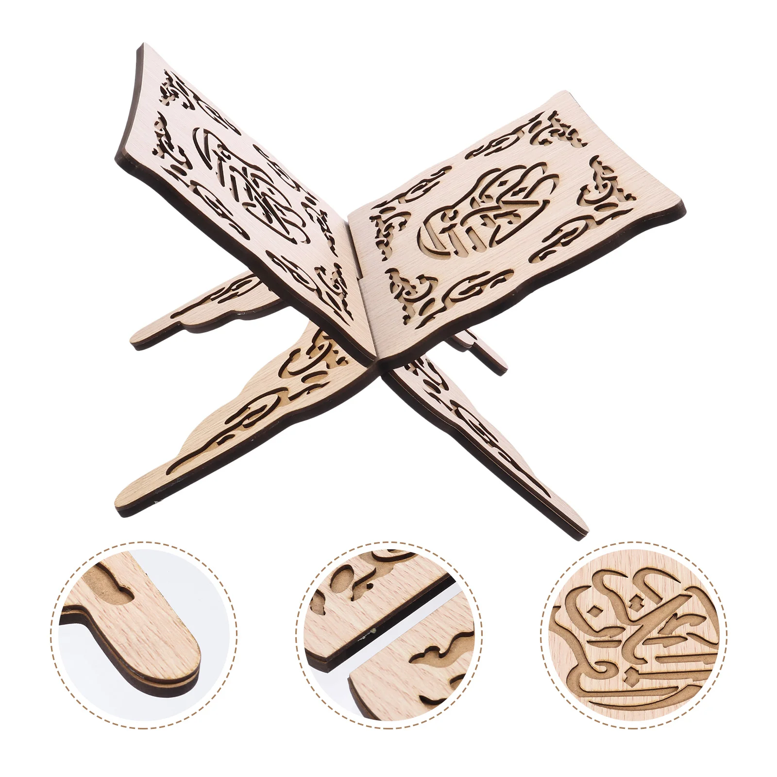 

Bible Book Stand Eid Al Supplies Folding Bracket Wooden Book Holder Foldable Wooden Rehal Muslim Gifts