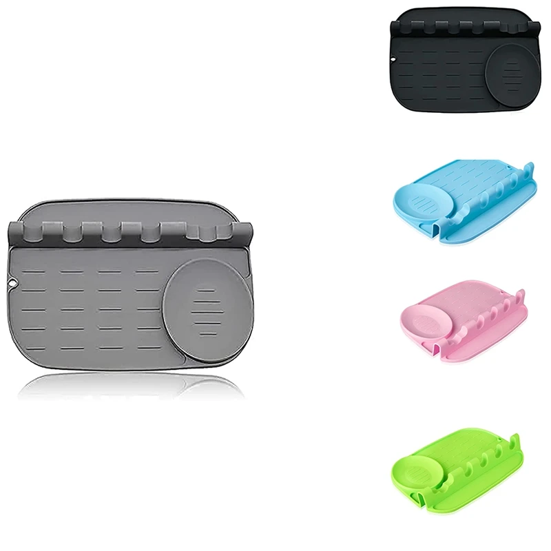 

Силиконовая подставка для ложки, подставка для кухонной утвари, подставка для ложки для нескольких приборов, подставка для ложки на гриль