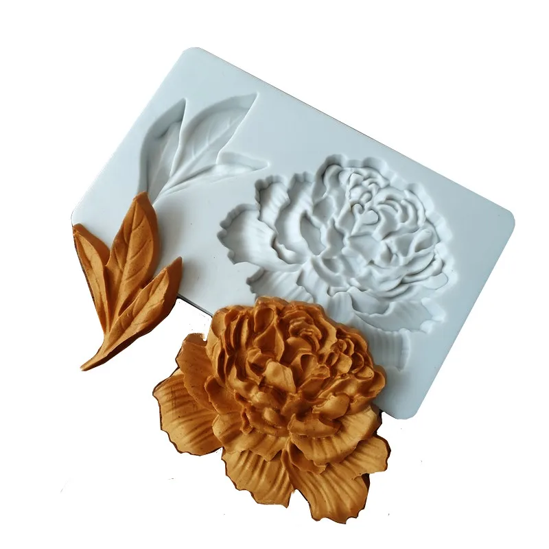 

Peony Flower Shape Silicone Mold Diy Epoxy Resin Soft Plaster Chocolate Mold Cake Baking Tools Decor Modeling Gumpaste Clay Mold