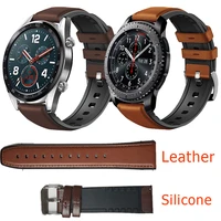 20mm 22mm leather silicone watch strap for garmin vivomove 3 4 hr forerunner 245 645 garminmove luxe smartwatch wrist bracelet