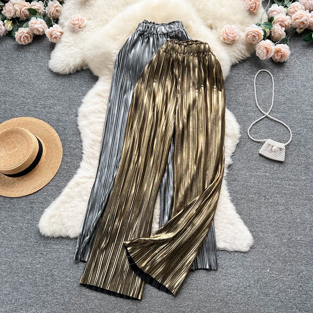 

Niche Design Sense Pleated Wide-leg Pants Women's Summer Thin Section High Waist Drape All-match Slim Casual Pants Mopping Pants