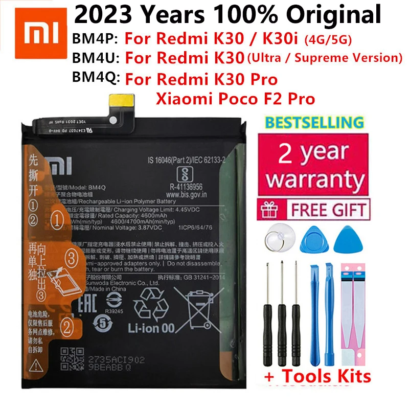 

100% Original XIAO MI Phone Battery BM4Q BM4P BM4U For Xiaomi Redmi K30 Pro K30Pro Supreme Version Poco F2 Pro Bateria Batteries