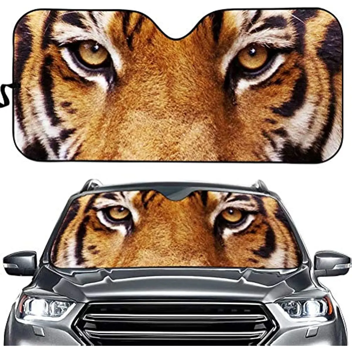 

Tiger Print Car Windshield Sun Shades Universal Fit Keep Your Vehicle Cool UV Sun and Heat Reflector for Car SUV Trucks