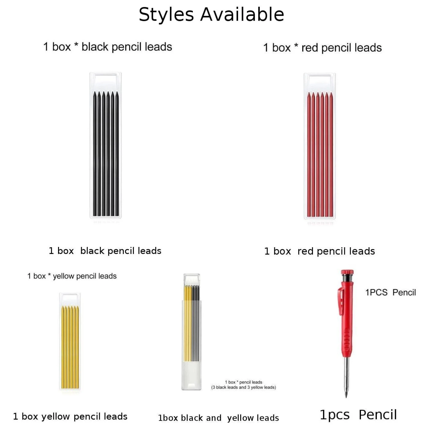 

Solid Carpenter Pencil Set With Built-in Sharpener Woodworking Tools Deep Hole Mechanical Pencil Carpentry Marking Scriber