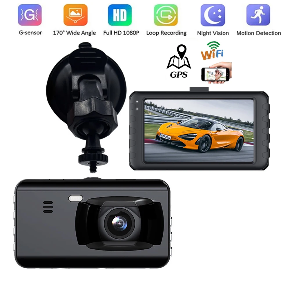 

Car DVR WiFi 3.0" Full HD 1080P Dash Cam Rear View Vehicle Camera Video Recorder Black Box Auto DVRs Dashcam GPS Car Accessories