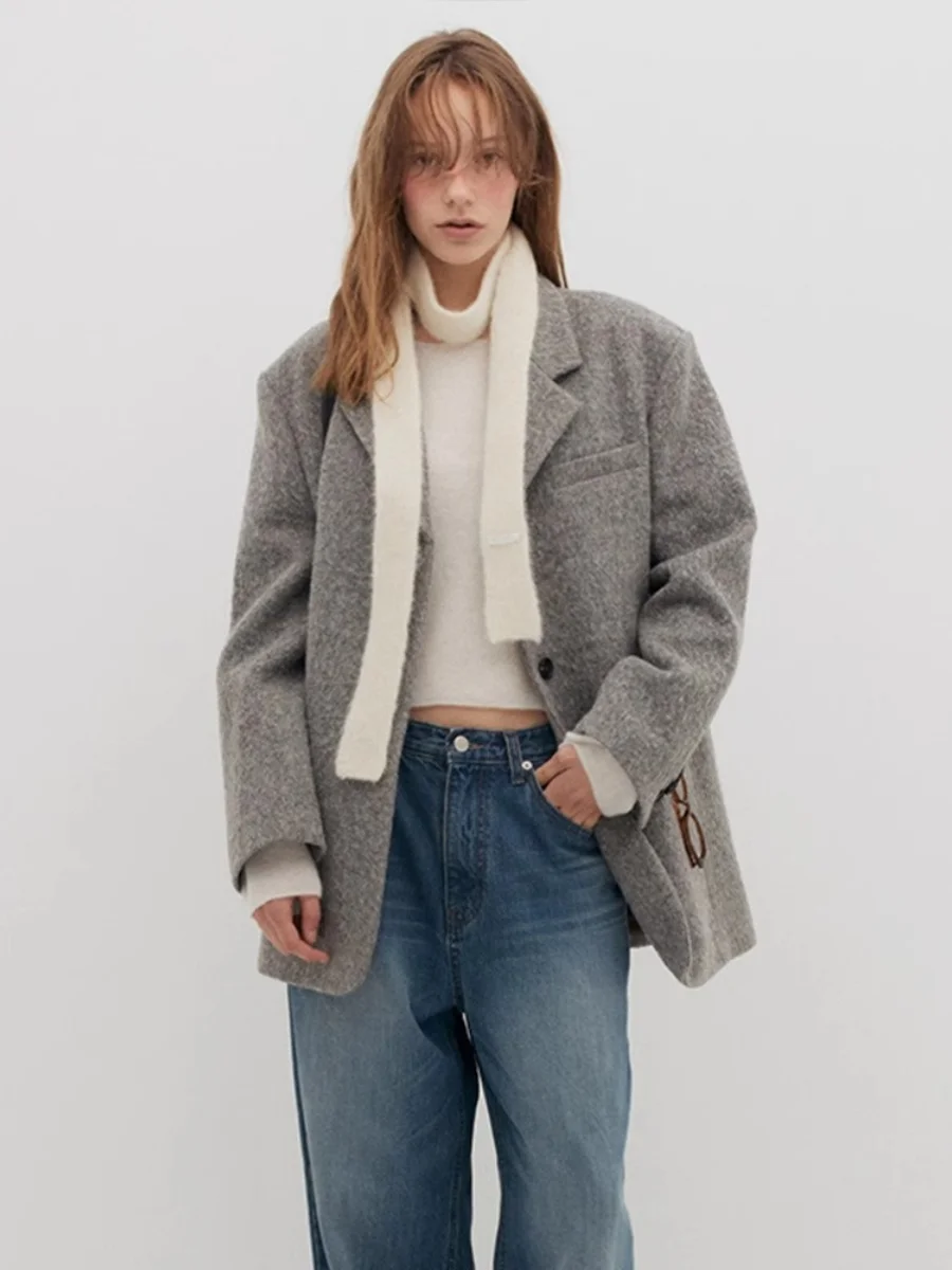 Низкое классическое шерстяное пальто для женщин 2024 осень и зима новый дизайн