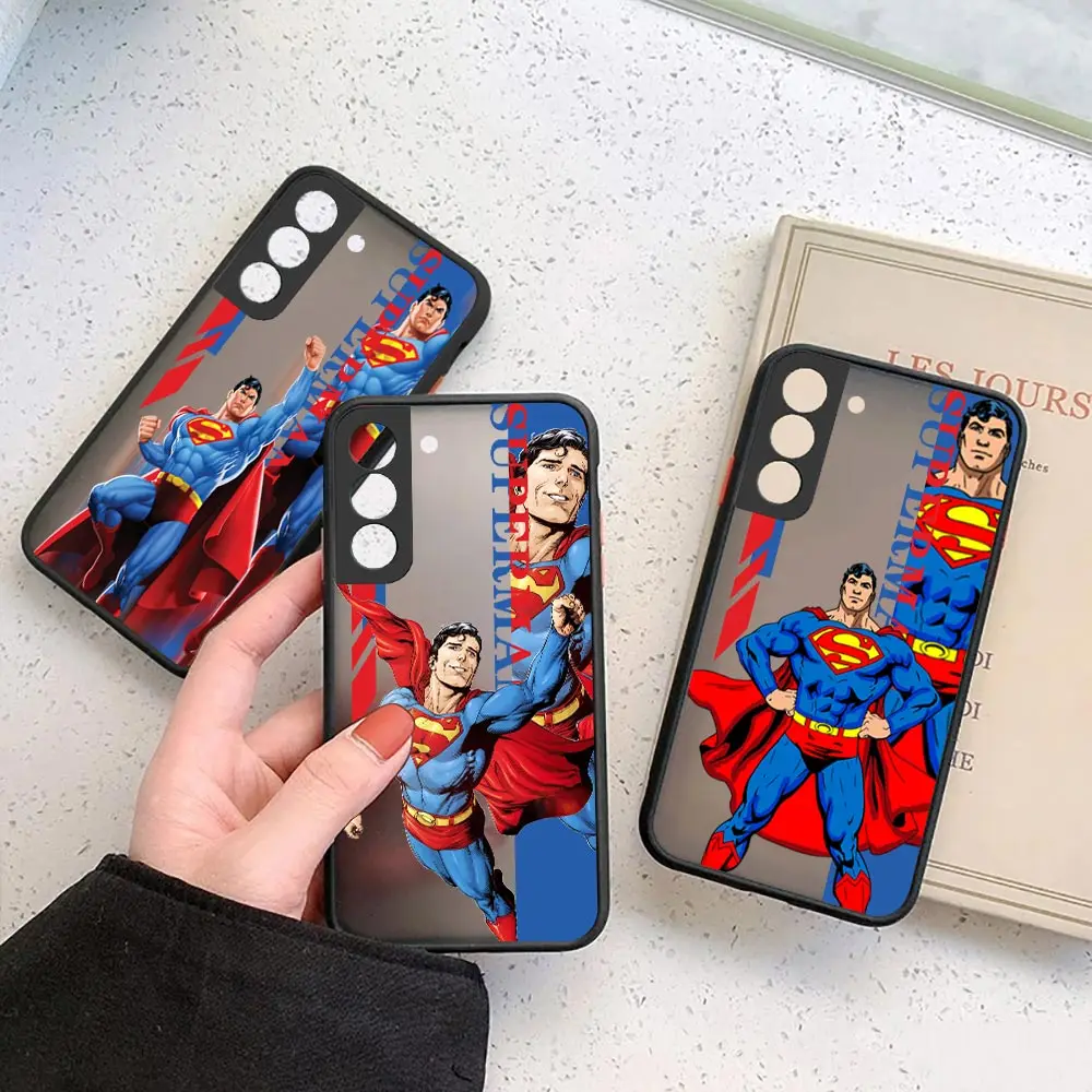 

Luxury Hero S-Superman Matte Clear Cqoue For Samsung S23 Ultra Case Galaxy S20 S21 S22 FE Ultra 5G S10 Lite S8 S9 Plus Cover