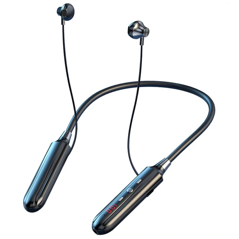 

Наушники FULL-890K 12 часов Bluetooth 5,0, наушники с шейным ободом, Спортивная гарнитура с шумоподавлением, встроенная звуковая карта, черный цвет