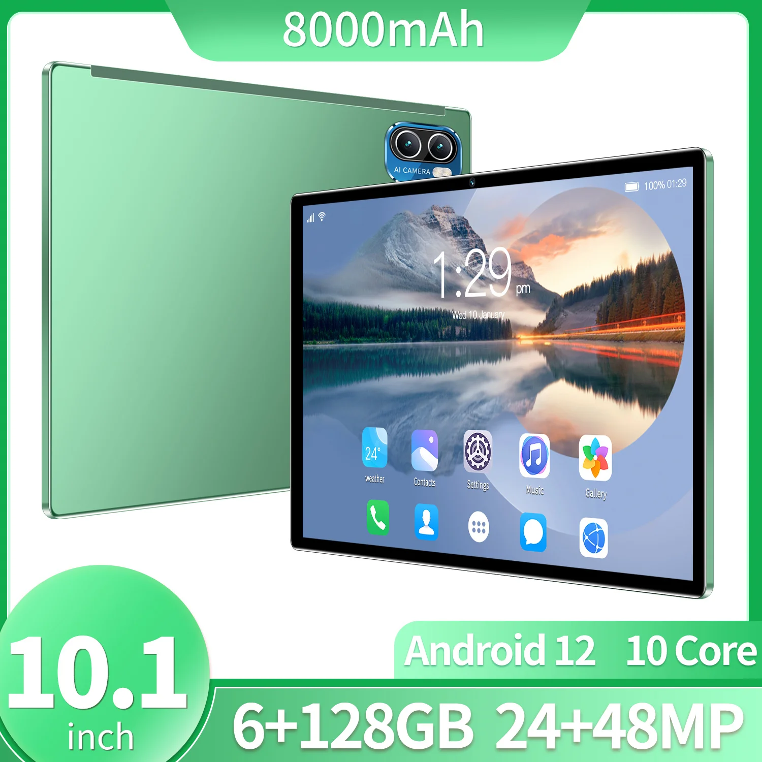 

Telefoontje женский планшет с четырёхъядерным процессором MTK6735, ОЗУ 6 ГБ, ПЗУ 128 ГБ, Android 12, 1200 x ips