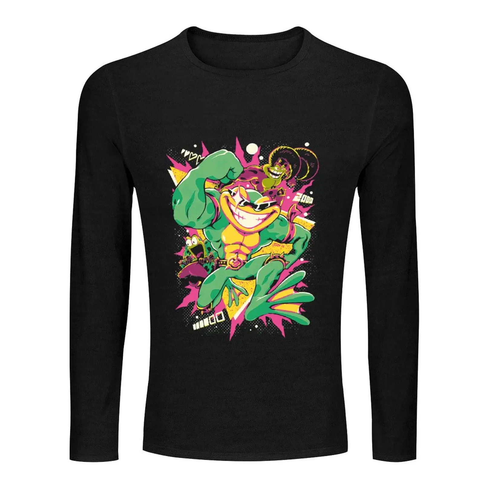 Длинная футболка BATTLETOADS RETRO быстросохнущая милые топы пустые футболки мужские