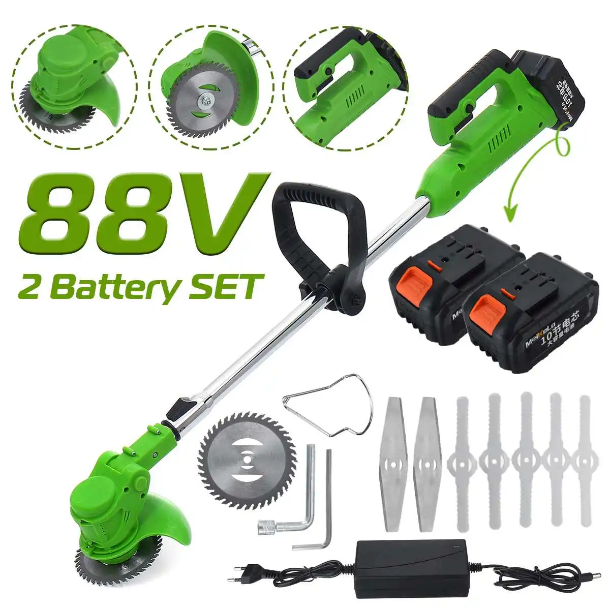 88VF Electric Lawn Mower 18000RPM Cordless Grass Trimmer Length Adjustable Cutter Household Garden Tools For Makita 18V Battery