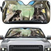 funny skunk couple driving left hand drive car sunshade for skunk lover gift skunk couple driving auto sun shade gift for skun