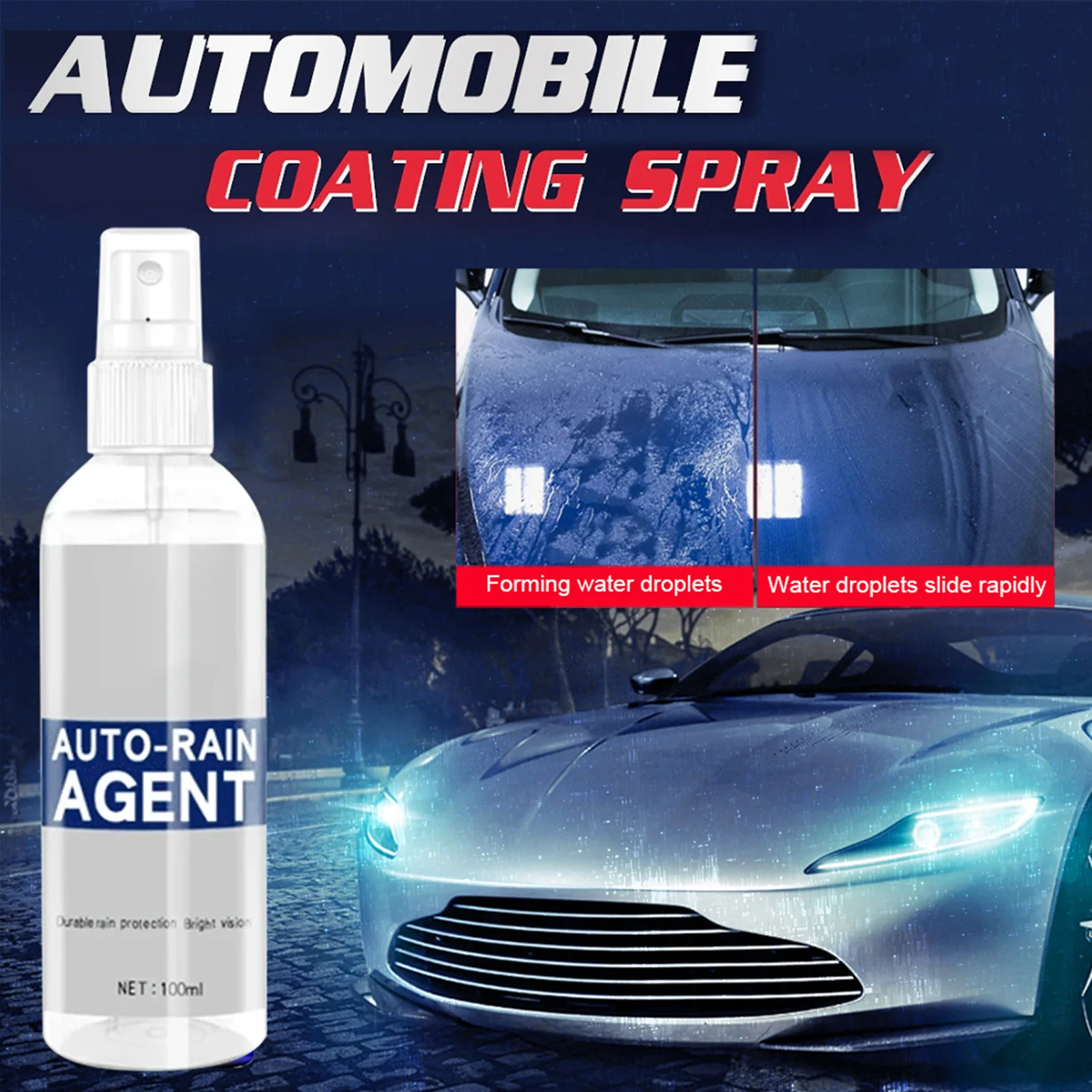 

30ml/100ml Automobile Glass Waterproof Coating Agent Windshield Rainproof Agent Rearview Mirror PE Automobile Anti-Fog Agent