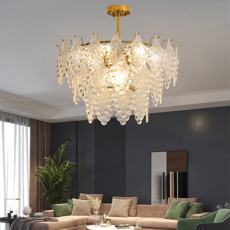 

Pendant Light Led Art Chandelier Lamp Room Decor Retro Luxury Multilayer Glass Ceiling Bedroom Kitchen Furniture Decorative