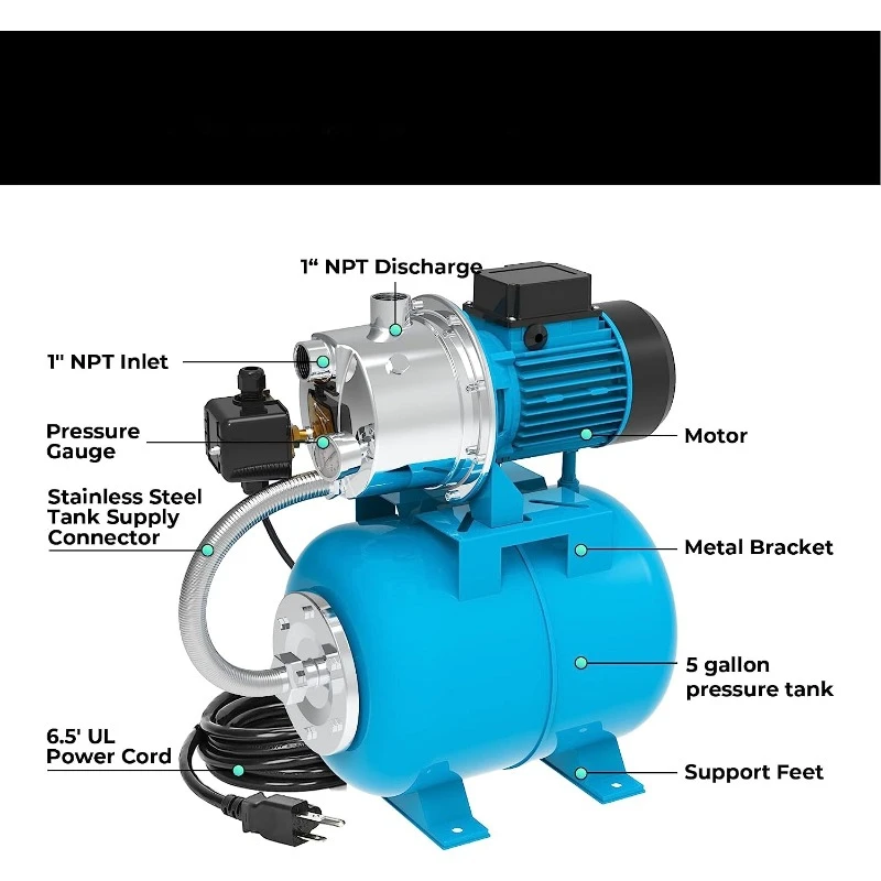 Насос для мелководья с резервуаром под давлением 1200 л/ч