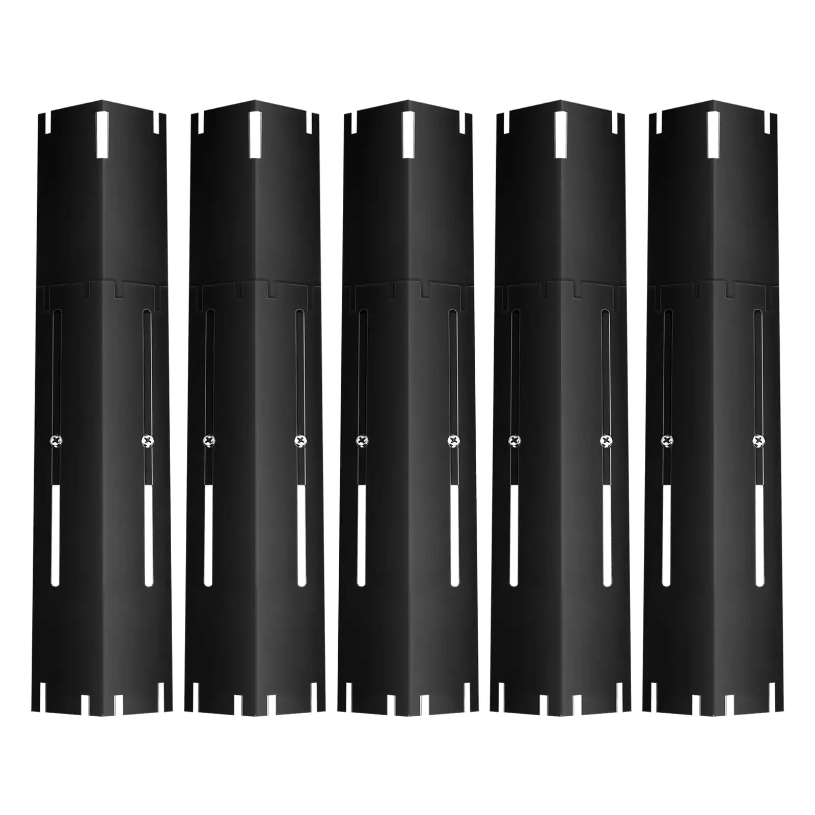 

Set of 5 Grill Heat Plates, Adjustable Heat Shiled, Porcelain Flame Tamers, Heat Tents, Flavorizer Bars, BBQ Gas Grill Replaceme