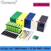 turmera 12v 7ah to 21ah ups battery storage box 3x7 18650 holder 20a bms weld nickel use in replace motorcycle lead acid battery