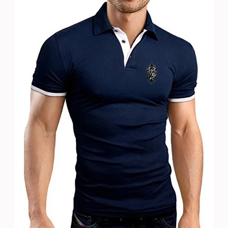 

2022 Sons Of Anarchy Men's Summer able Casuals Shirts Shorts Sleeve Lapel Slim Shirts Casual Business Polos Shirts