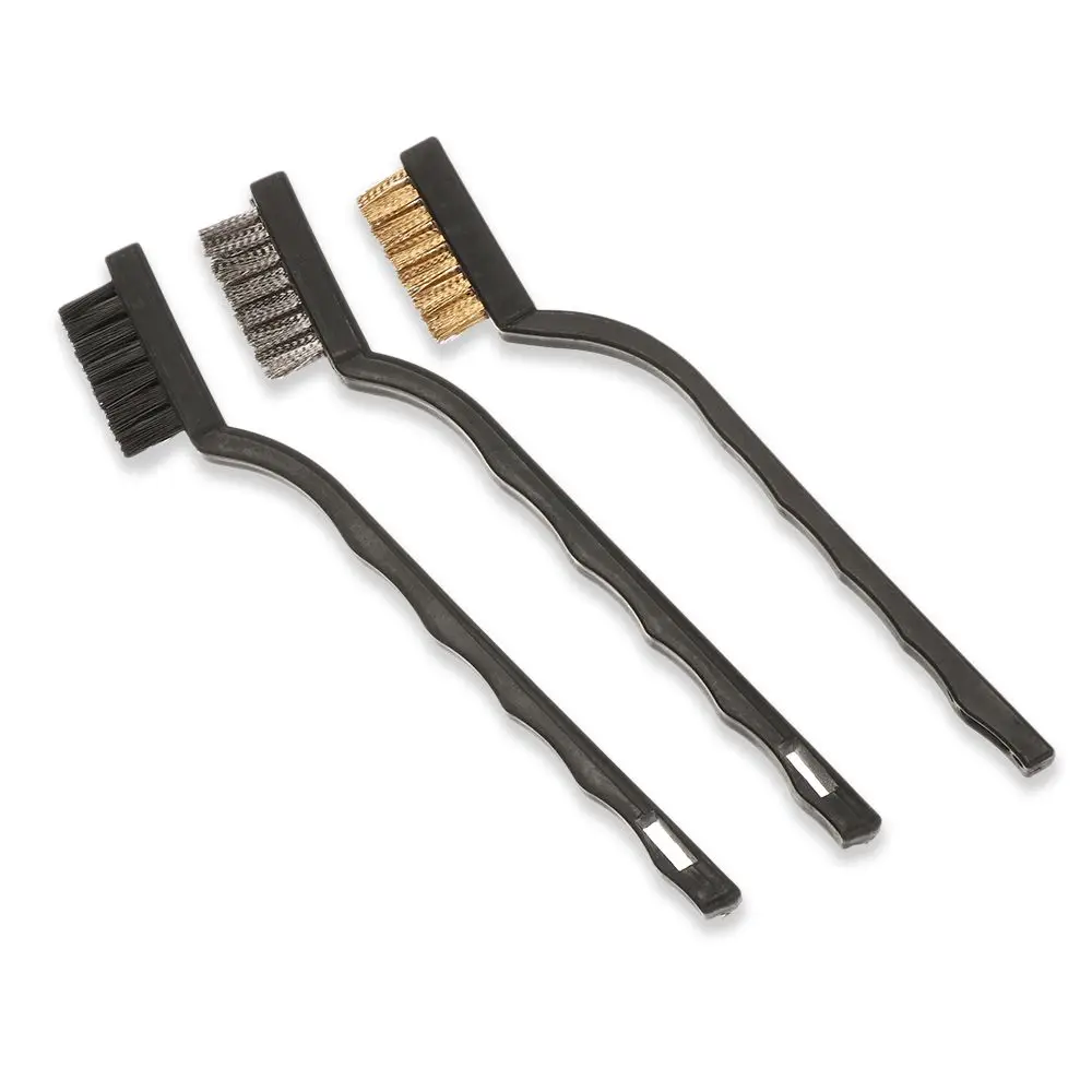 

1/3Pcs Wire Brushes Stainless Steel Rust Paint Remove Tool 17mm Black Outlet Vent Grill Auto Parts Wash Surface Clean Tool