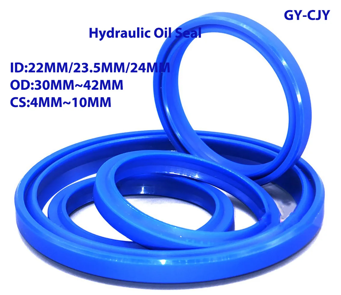 ID22mm~24mm UN/UHS/UNS Y Type Ring Polyurethane (PU) Hydraulic Oil Seal Cylinder Piston Sealing Ring Gasket OD 30mm-42mm