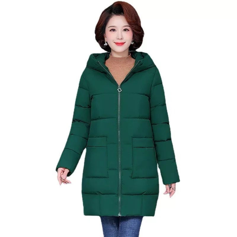New2022 parka women winter coat jacket pocket loose down jacket and coat big yard with fooded winter overcoat women 2108
