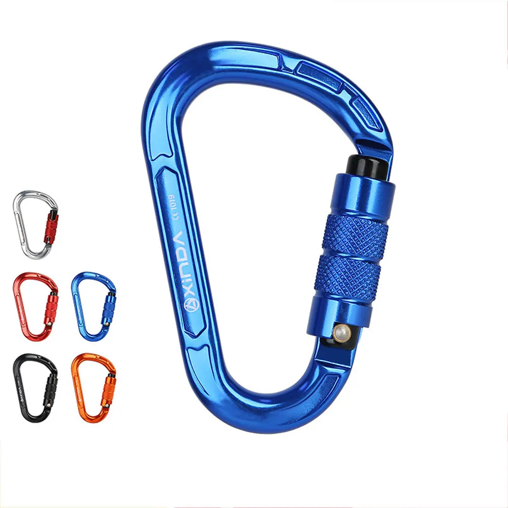

25KN Outdoor Rock Climbing Professional Safety Mountaineering Automatic Buckle Rescue Downhill Rising Protective Equipment