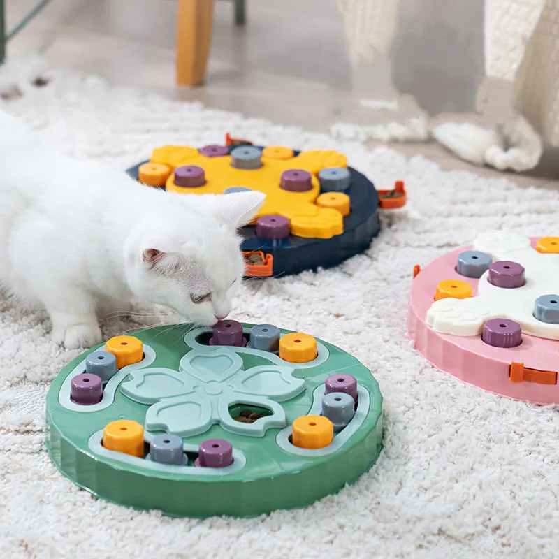 Interactive Cat Dog Puzzle Toy  Slow Food Bowls for Cats Small Dogs Kitten Pet Training Toys Improve IQ Game juguetes para gatos