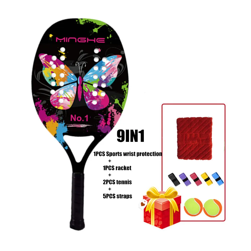 

Цветная пляжная ракетка MINGHE в виде бабочки разработана специально для женщин и поставляется с сумкой для ракетки