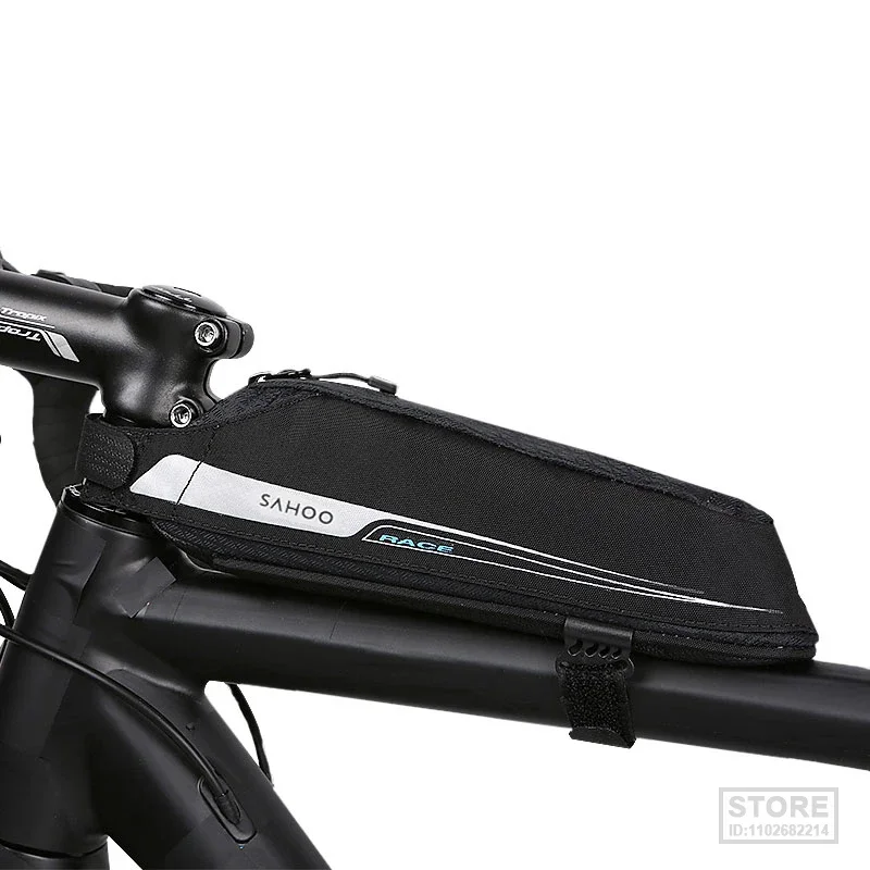 

Sahoo Race Bicycle Top Frame Bag Streamlined Cycling Storage Pouch MTB Road Bike Cross Rail Beam Pannier Compact Slim Pack121343