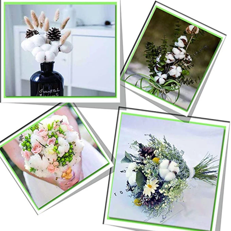 10 шт. Натуральные Сушеные хлопковые цветы искусственные букет подружки невесты