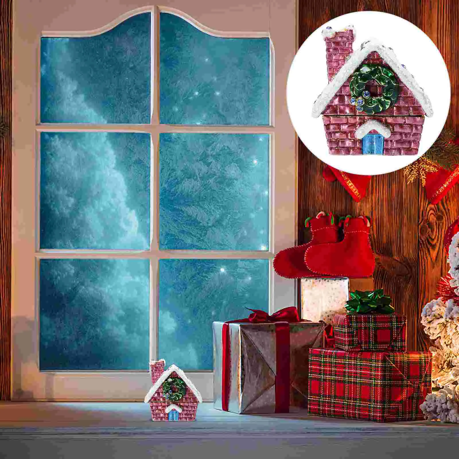 

Box Housegift Trinket Hinged Christmas Miniature Jewelry Mini Decorativepresent Anniversary Holder Village Candybuilding