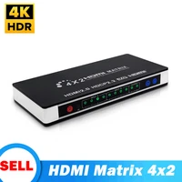hdmi2 0 matrix 4x2 4k 60hz hdcp2 2 hdr hdmi2 0 switcher matrix 4 in 2 out with toslink 3 5mm audio extractor remote control edid