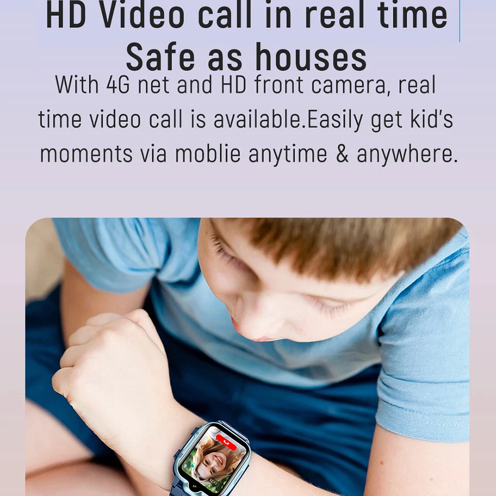 Детские 1 69-дюймовые умные часы GPS-трекер SOS HD видеовызов