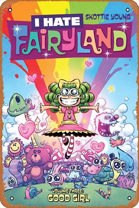 Zuhhgii Ретро Аниме Металлическая банка - I HATE FAIRYLAND TP VOL 03 GOOD GIRL Мультяшная