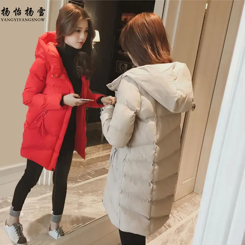 Winter Slim Hooded Parkas Jackets Women Thicken Warm Long Coats Korean Cotton Padded Coats New Jacket Outwear Ladies Zipper S40
