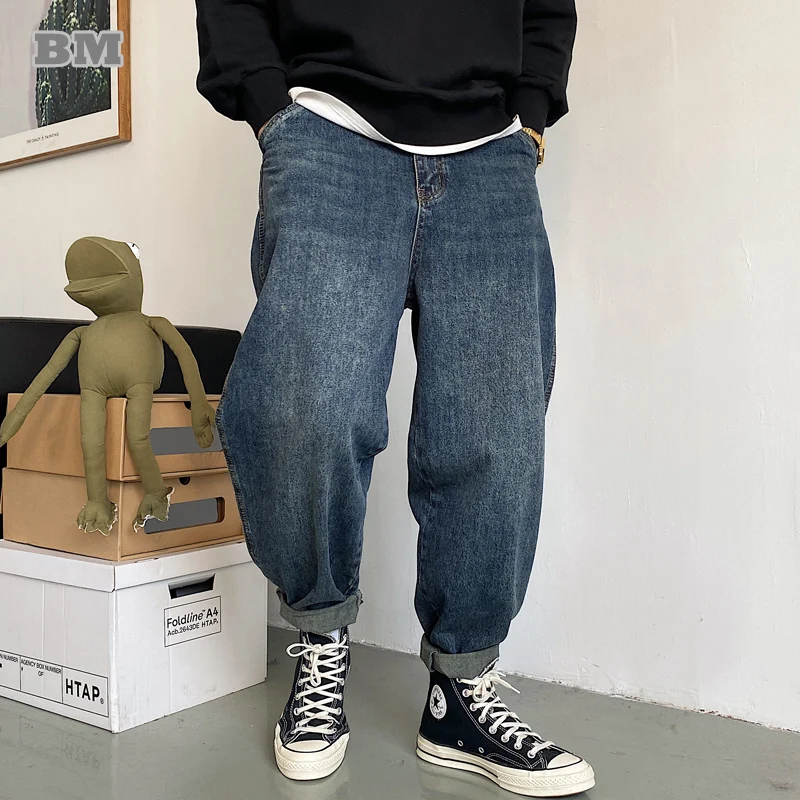 

Женские повседневные джинсовые брюки-карго, мужские брюки, прямые джинсы в стиле Харадзюку, Корейская одежда, мужские мешковатые джинсы