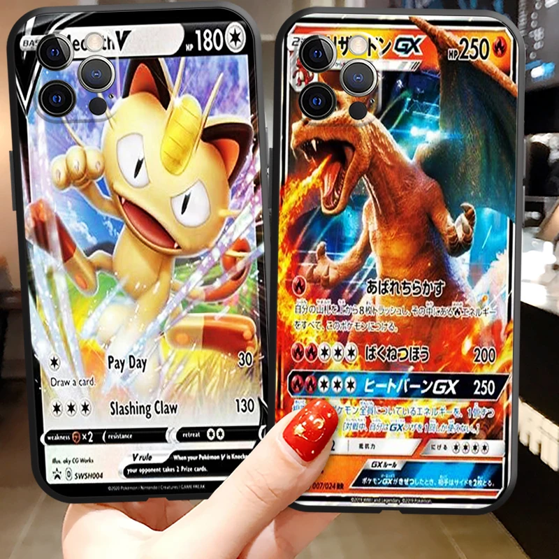 

Pokémon Flash Card Phone Cases For iPhone 11 12 Pro MAX 6S 7 8 Plus XS MAX 12 13 Mini X XR SE 2020 Carcasa Funda Coque