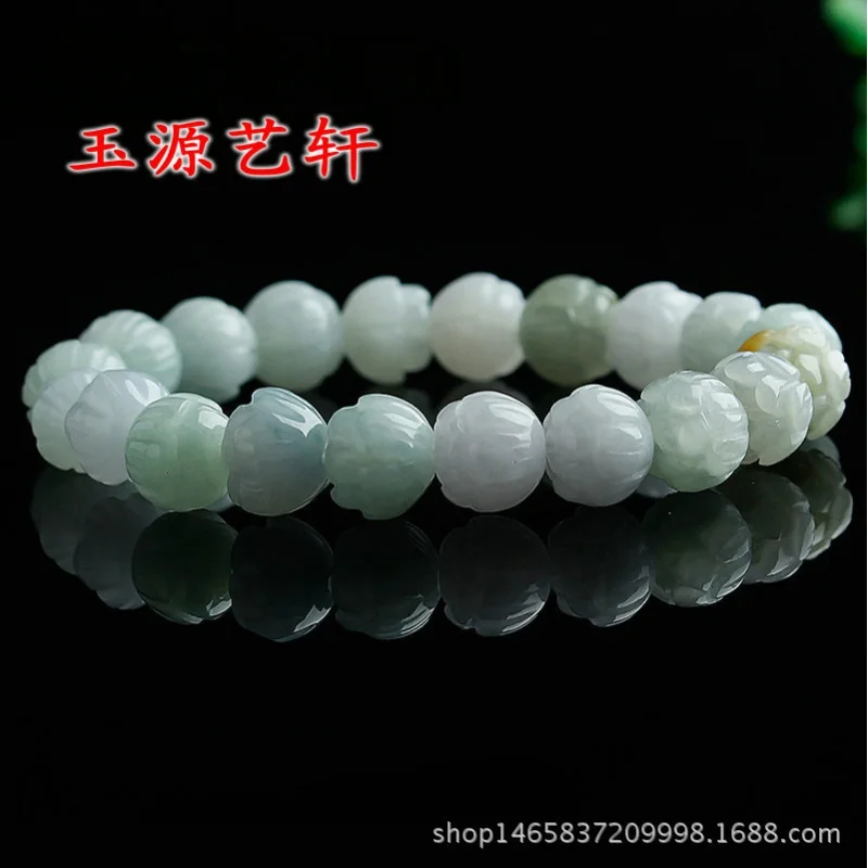 Поддельные Бусины Из бирманского изумруда Jadeite нефритовый браслет Seiko Lotus для