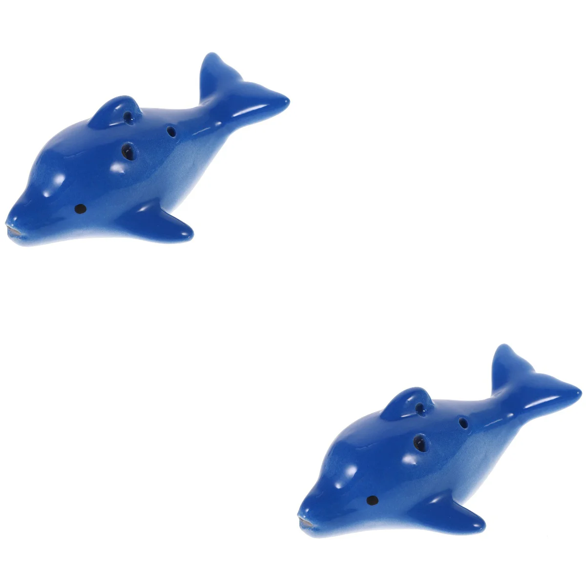 

2x Musical Dolphin Creative 6-hole Ocarina Instrument Practice 6-hole Ocarina Ceramic Ocarina Instrument