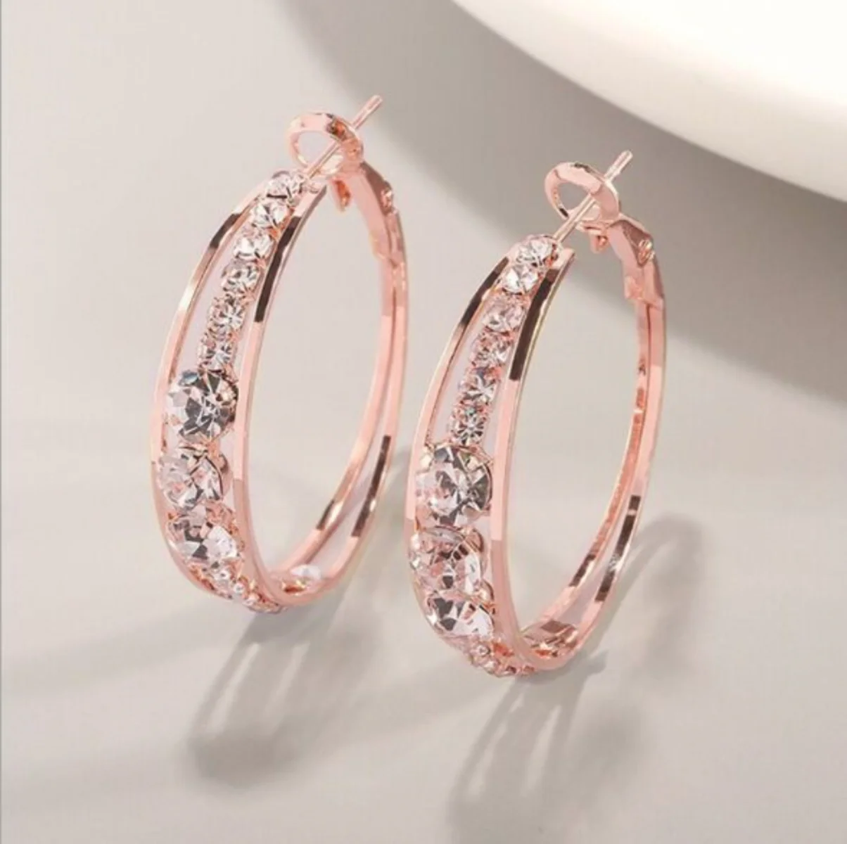 

2023 Diamond Inset Women's Earrings Big Circle Earrings $1 Postage Free Wholesale of Jewelry At The 1$ Lowest Price In The World