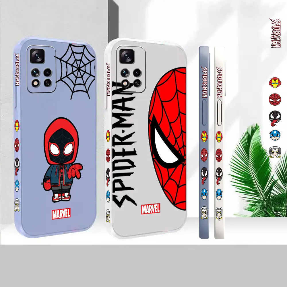 

Marvel Avengers Funny Spider-Man Case For Redmi Note 12 11 11T 11R 11E 11S 10 10T 9 9S 9T 8 7 7S PRO PLUS 4G 5G Liquid Cover