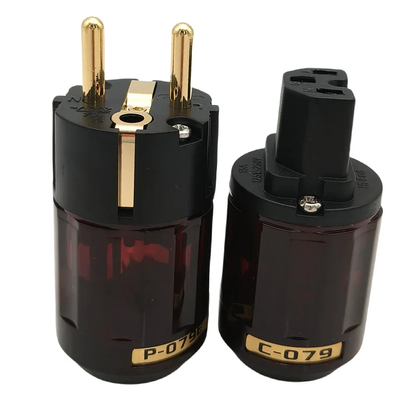 Фото Аудиоадаптер HiFi P-079E, медный, позолоченный, с разъемом питания EU/US C13 IEC для самостоятельного изготовления аудиокабелей HiFi №2