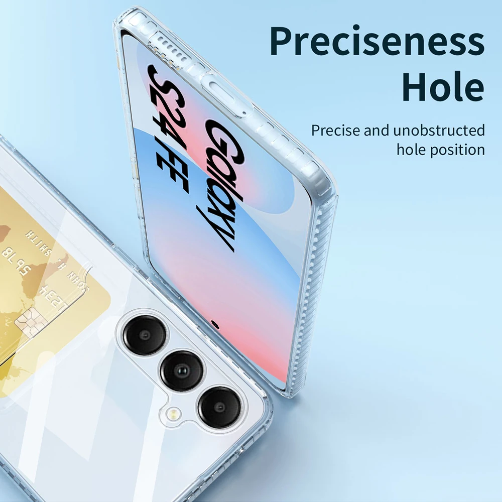 Чехол Smsung S24 FE мягкий прозрачный чехол с отделением для карт Samsung Galaxy S 24FE S24FE