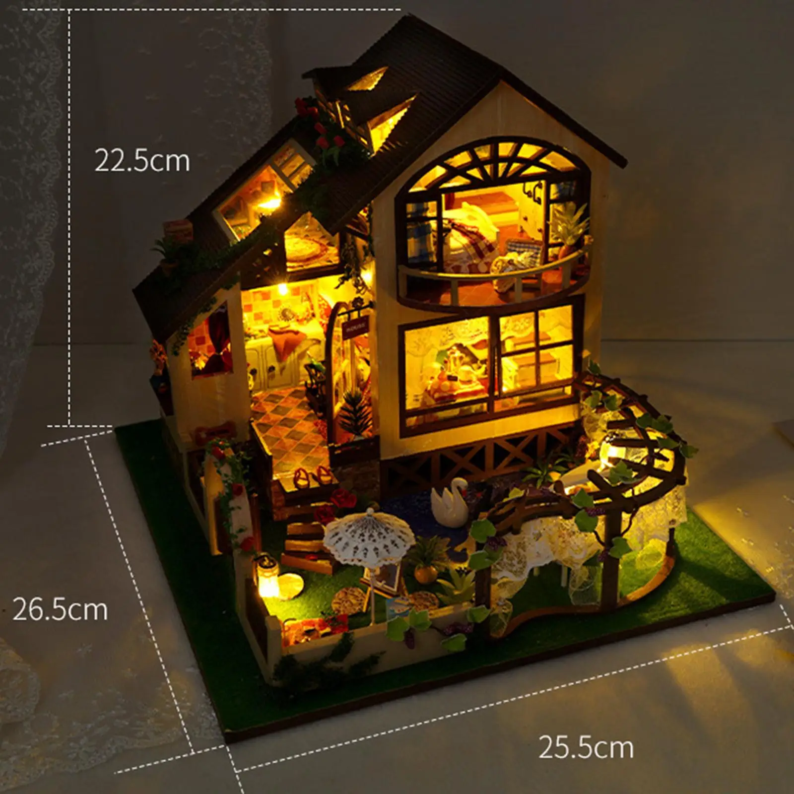 

Dollhouse Miniature DIY Kits Woodcrafts Toys Wood Doll House Model for Kids